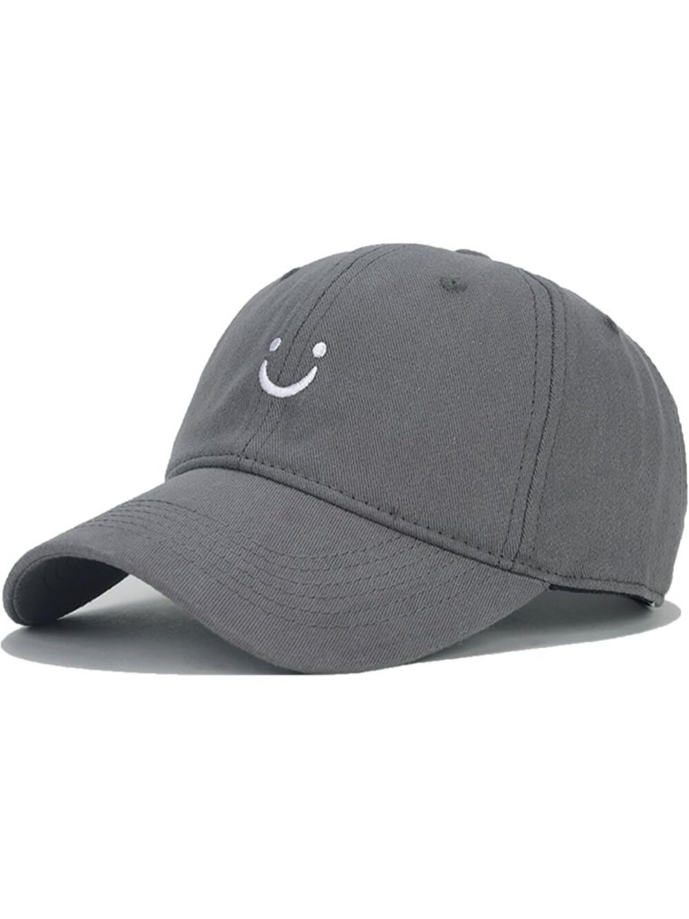 🎃Unisex Gray Low Profile Adjustable Cotton Dad Hat Smile Face Baseball Caps